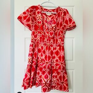 Red and White Patterned Dress